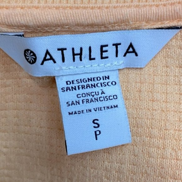 Athleta Orange Waffle Knit Long Sleeve Crew Neck Top S - Picture 6 of 14